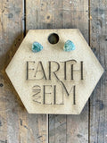 Moss Agate Trillion Cut Stud Earrings | Authentic Gemstone Studs