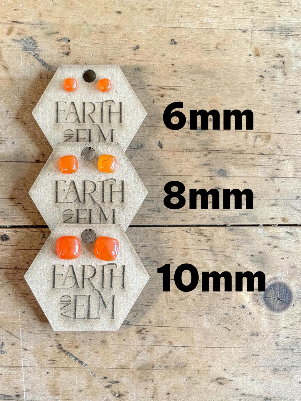 Carnelian Cushion Cut Stud Earrings | Authentic Gemstone Studs