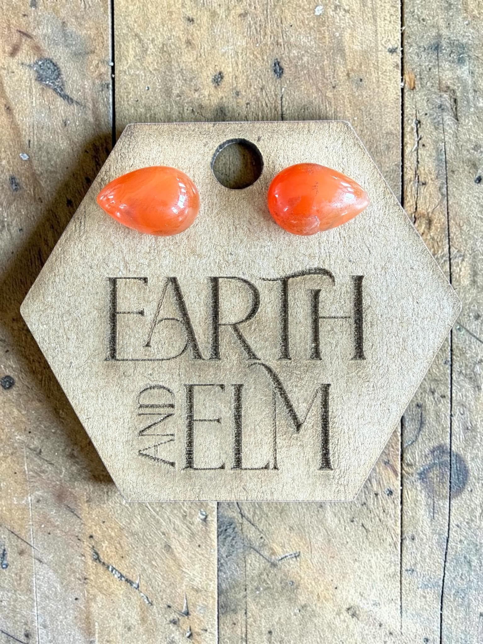 Carnelian Pear Cut Stud Earrings | Authentic Gemstone Studs