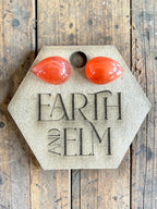 Carnelian Pear Cut Stud Earrings | Authentic Gemstone Studs