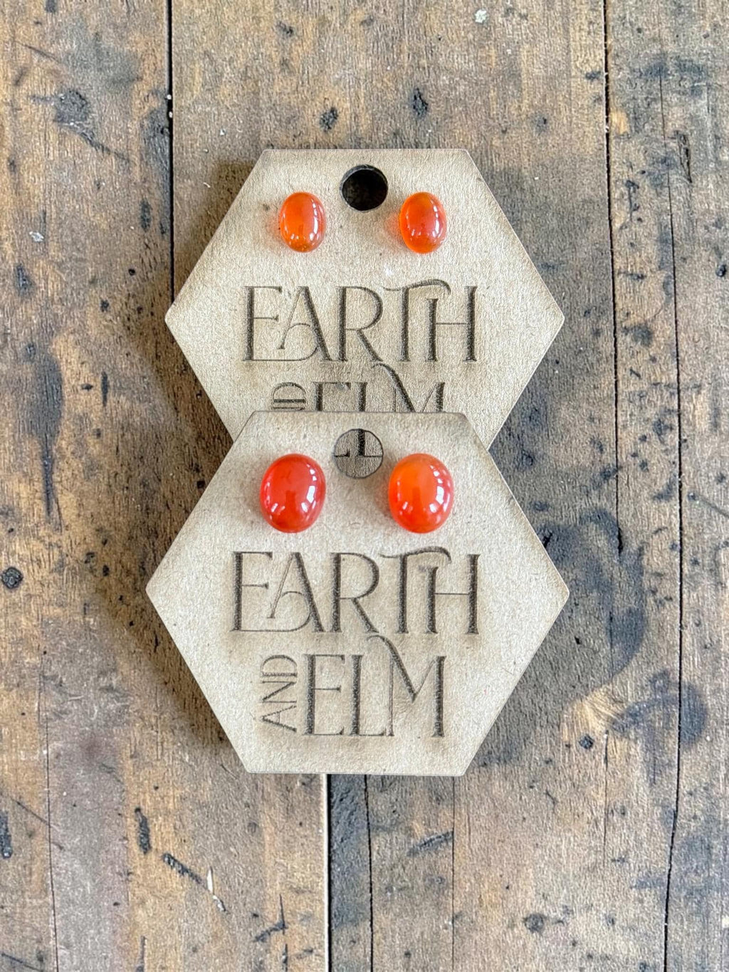 Carnelian Oval Cut Stud Earrings | Authentic Gemstone Studs