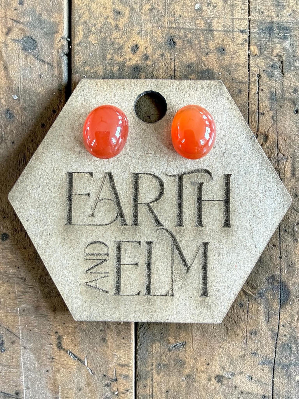 Carnelian Oval Cut Stud Earrings | Authentic Gemstone Studs
