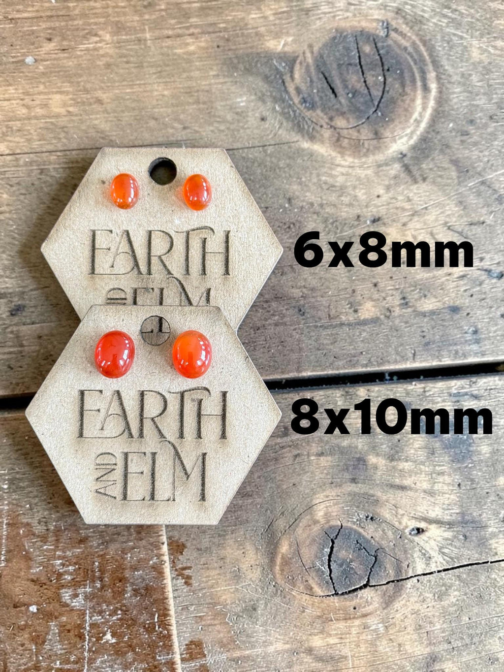 Carnelian Oval Cut Stud Earrings | Authentic Gemstone Studs