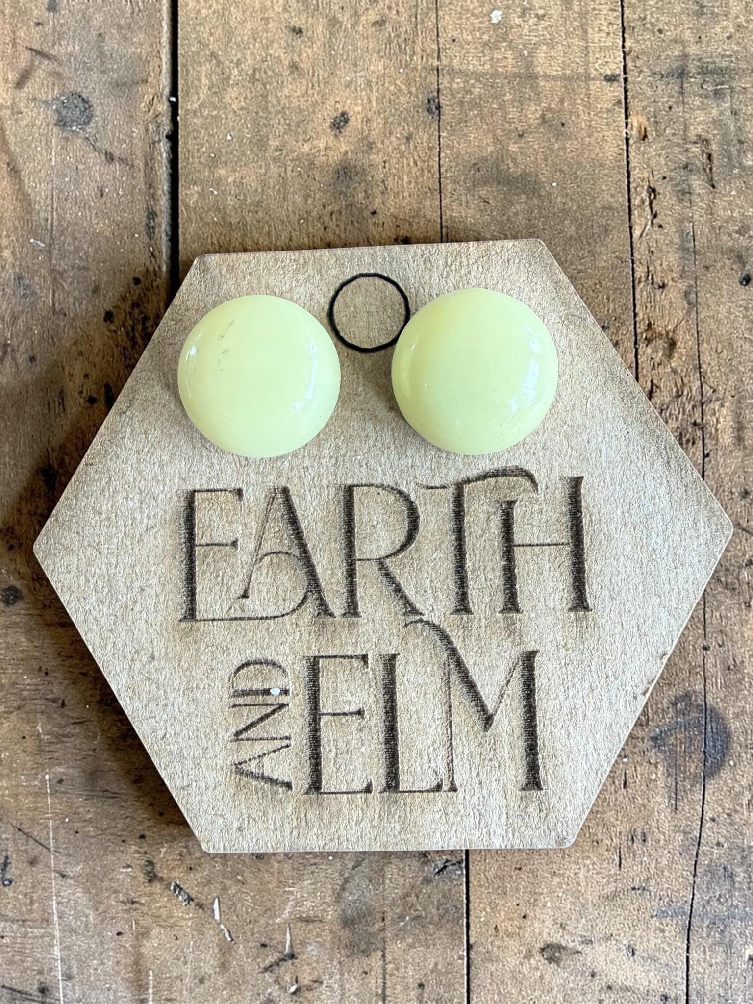 Yellow Serpentine Round Cut Stud Earrings | Authentic Gemstone Studs