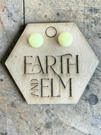 Yellow Serpentine Round Cut Stud Earrings | Authentic Gemstone Studs