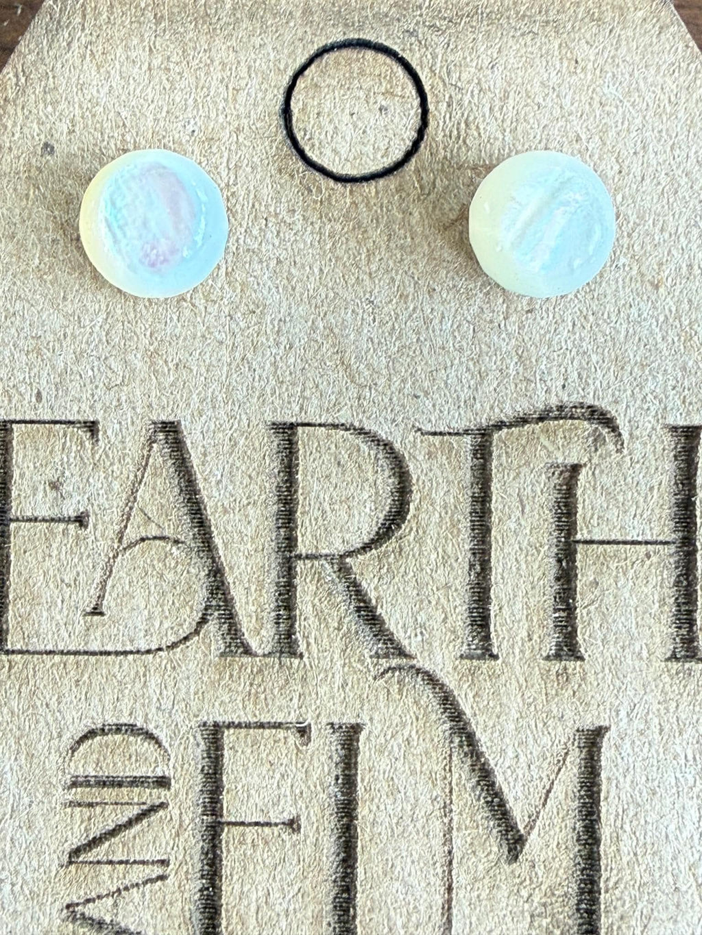 Mother of Pearl Round Cut Stud Earrings | Authentic Gemstone Studs