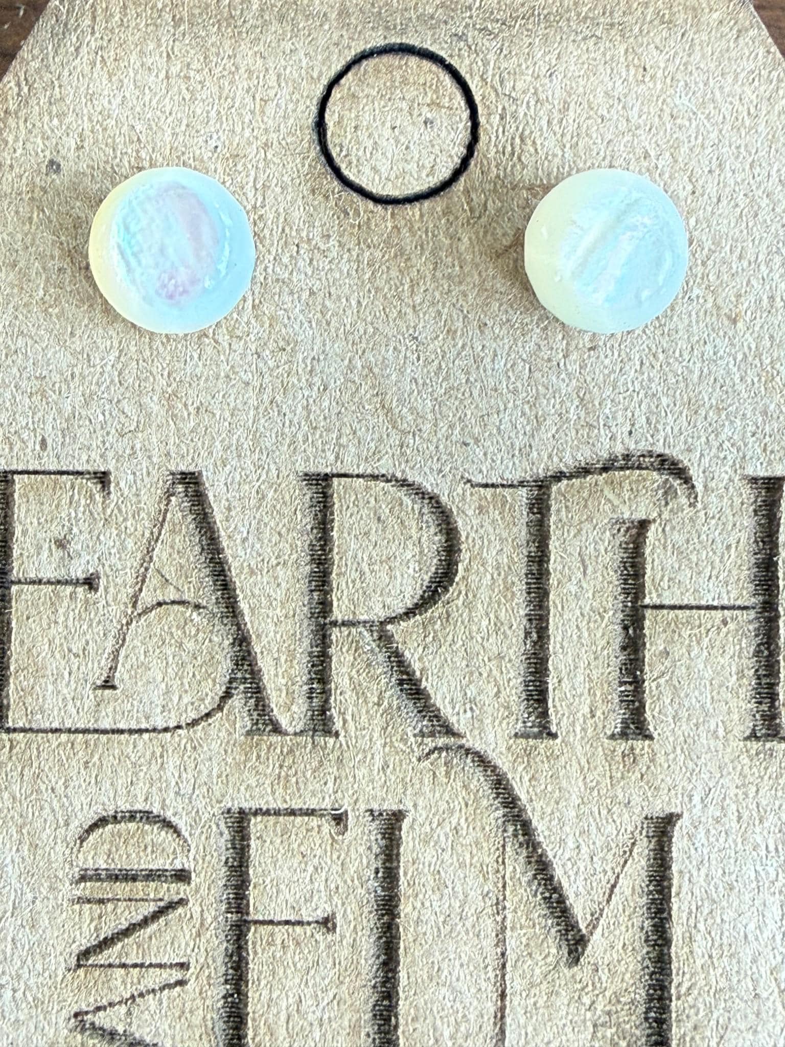 Mother of Pearl Round Cut Stud Earrings | Authentic Gemstone Studs