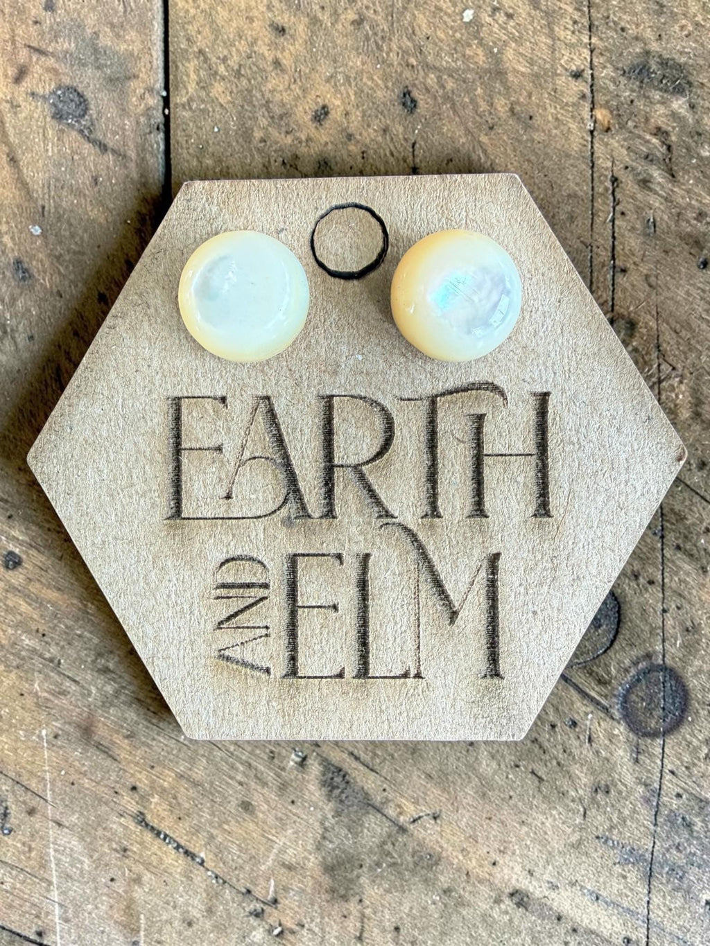 Mother of Pearl Round Cut Stud Earrings | Authentic Gemstone Studs
