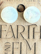 Mother of Pearl Round Cut Stud Earrings | Authentic Gemstone Studs