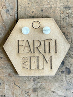 Howlite Round Cut Stud Earrings | Authentic Gemstone Studs