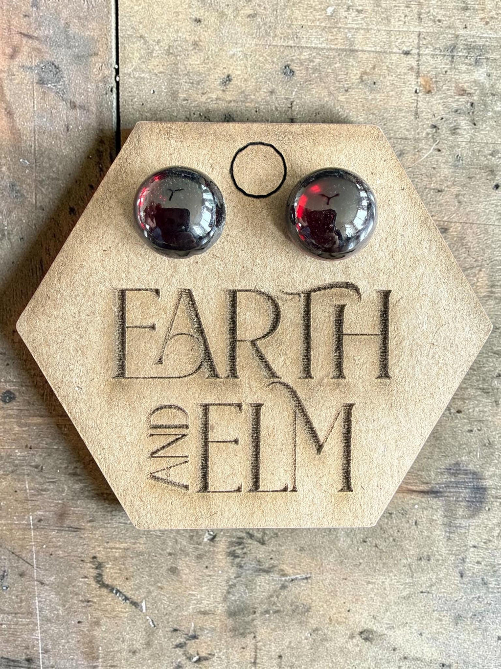 Garnet Round Cut Stud Earrings | Authentic Gemstone Studs