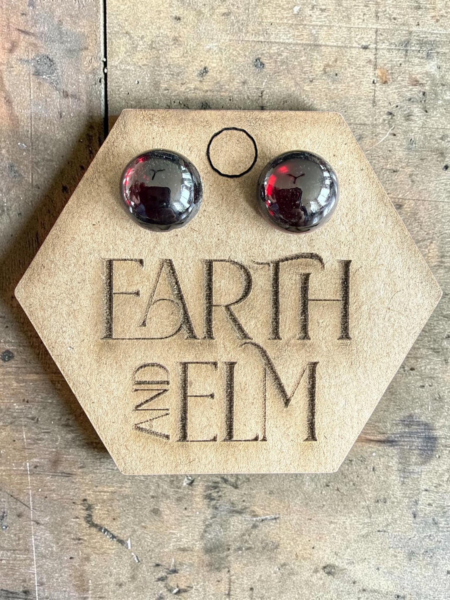 Garnet Round Cut Stud Earrings | Authentic Gemstone Studs