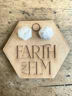 Dendrite Opal Hexagon Studs | Gemstone Stud Earrings | Authentic Crystal Jewelry