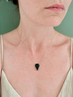 Minimalist Tourmaline Pendant | Black Tourmaline Necklace