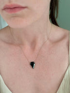 Minimalist Tourmaline Pendant | Black Tourmaline Necklace