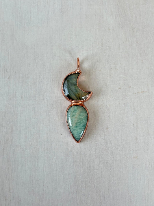 Labradorite & Amazonite Pendant - earthandelm