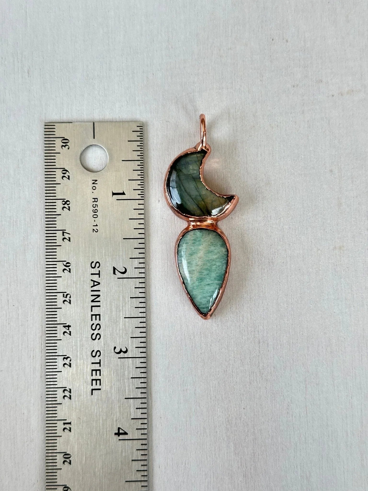 Labradorite & Amazonite Pendant - earthandelm
