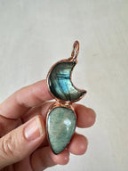 Labradorite & Amazonite Pendant - earthandelm