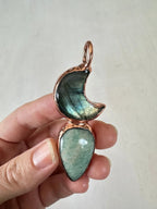 Labradorite & Amazonite Pendant - earthandelm