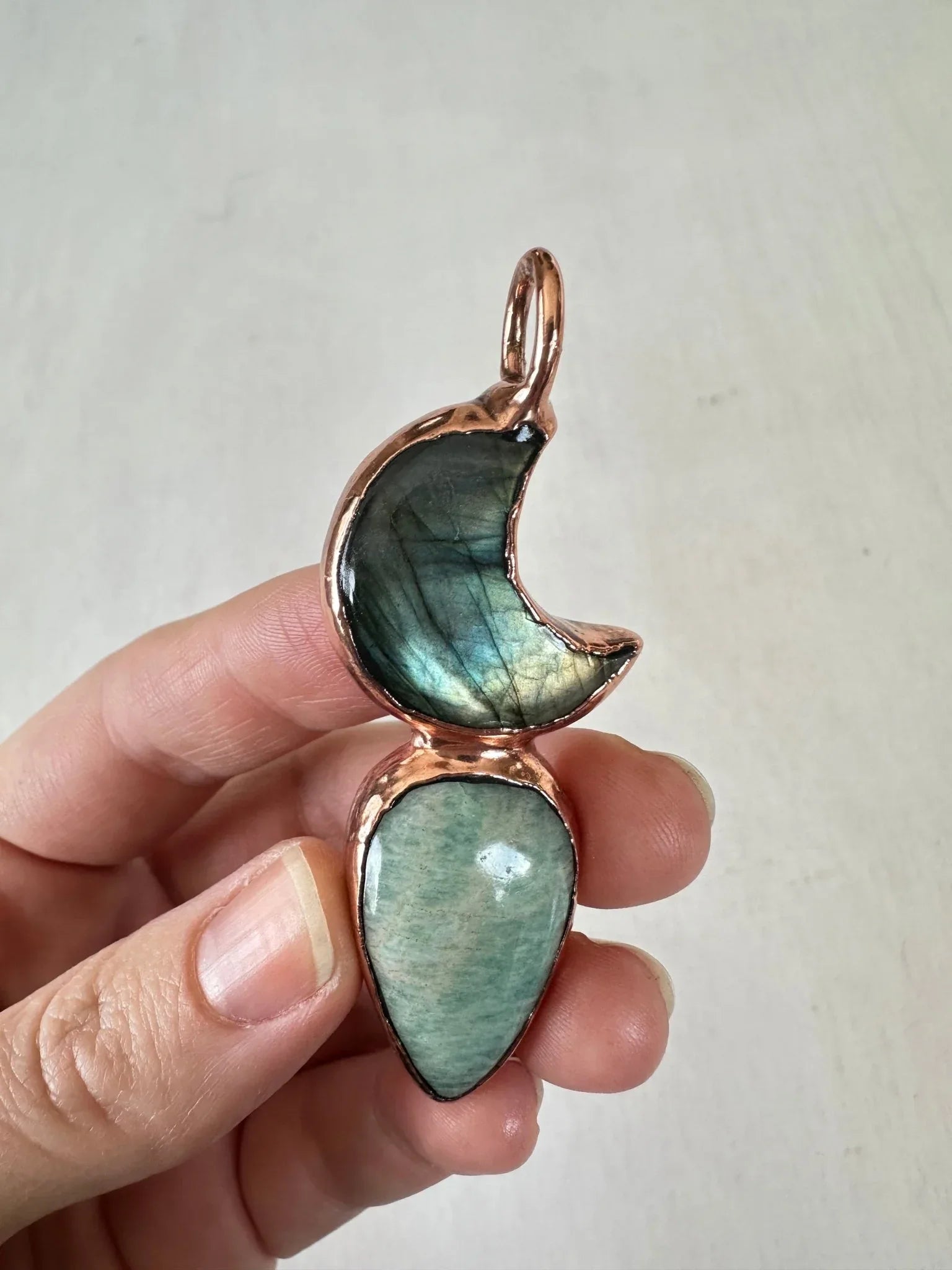 Labradorite & Amazonite Pendant - earthandelm