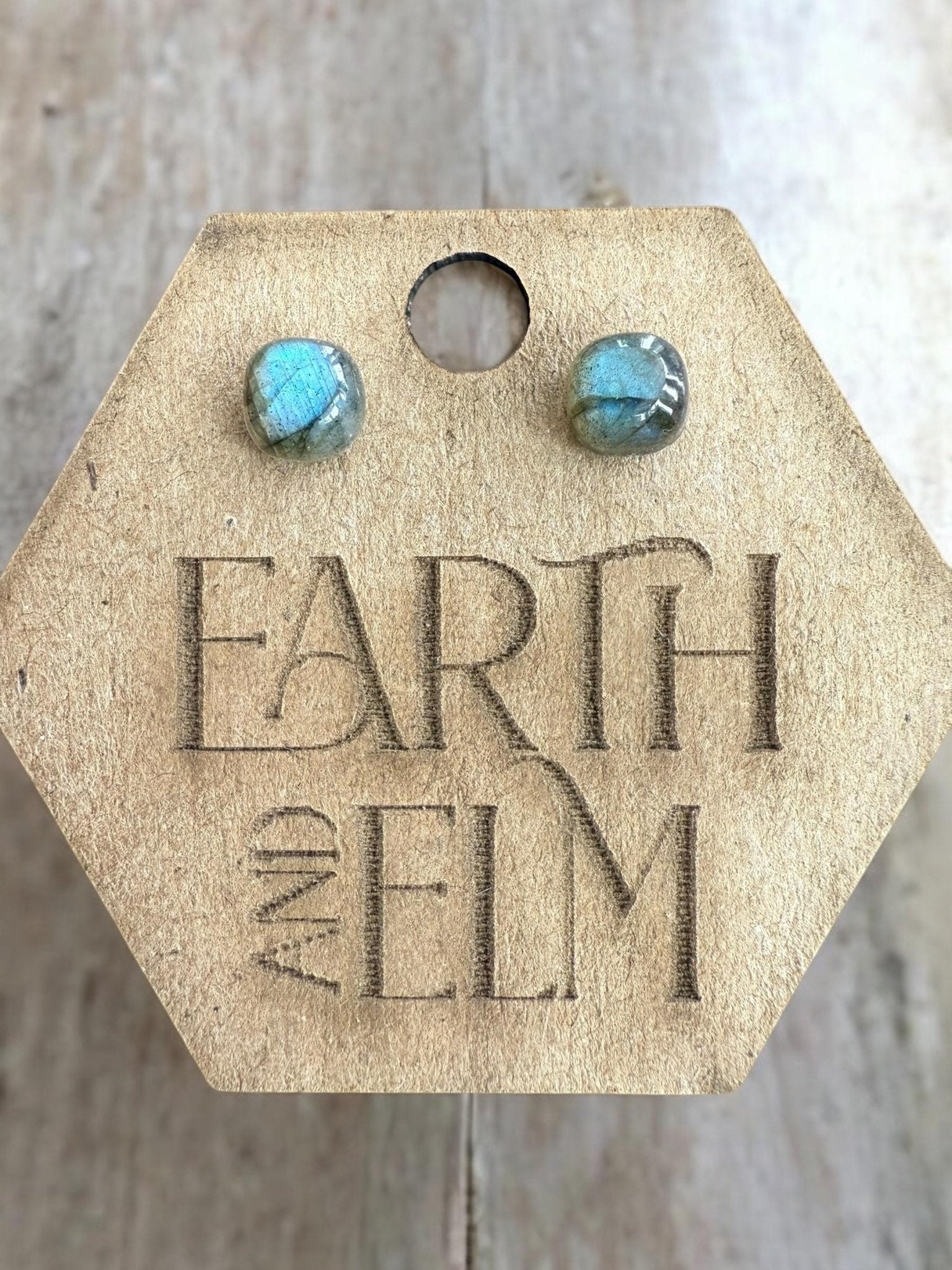 Labradorite Cushion Studs - earthandelm
