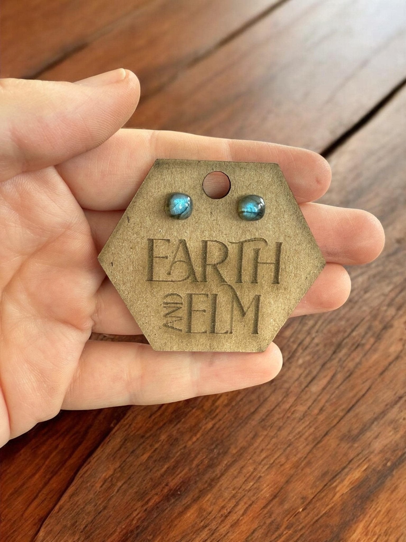 Labradorite Cushion Studs - earthandelm