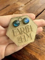 Labradorite Cushion Studs - earthandelm