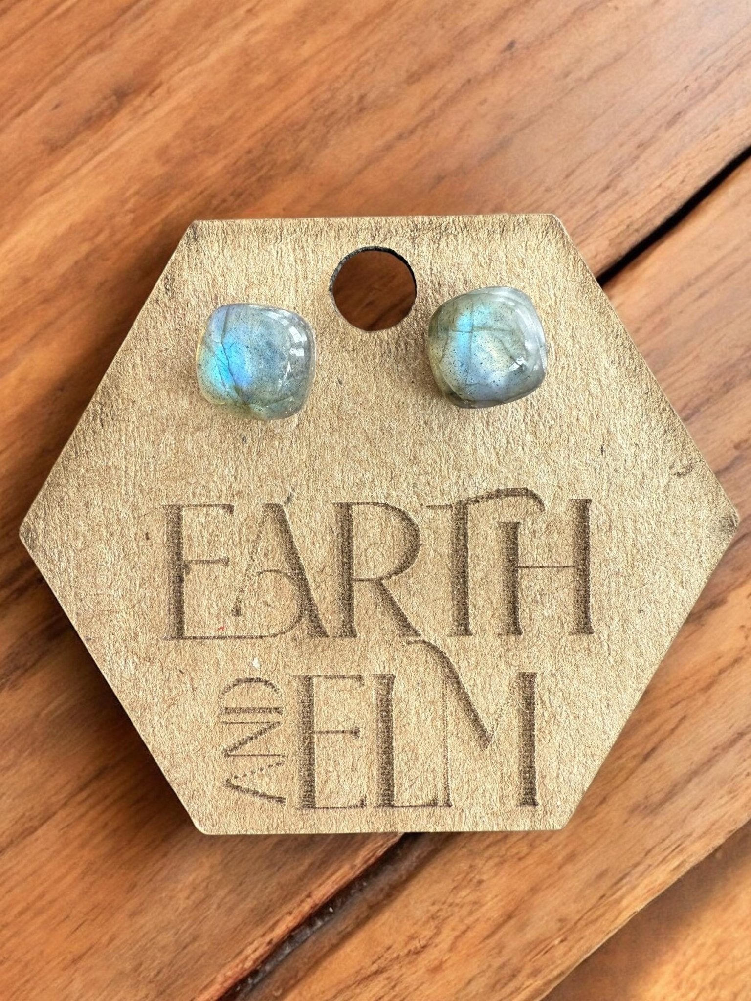 Labradorite Cushion Studs - earthandelm