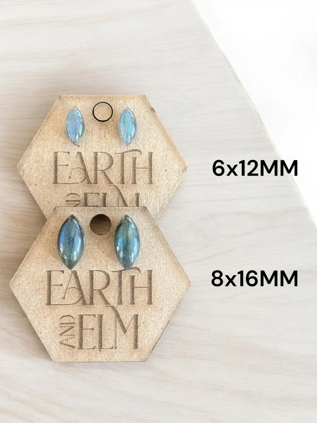 Labradorite Marquise Gemstone Studs - earthandelm