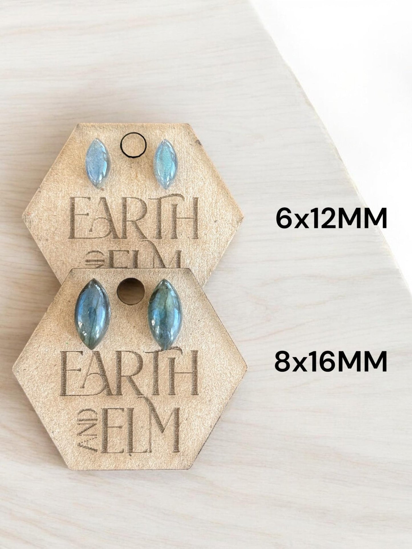 Labradorite Marquise Gemstone Studs - earthandelm