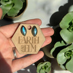 Labradorite Marquise Gemstone Studs - earthandelm