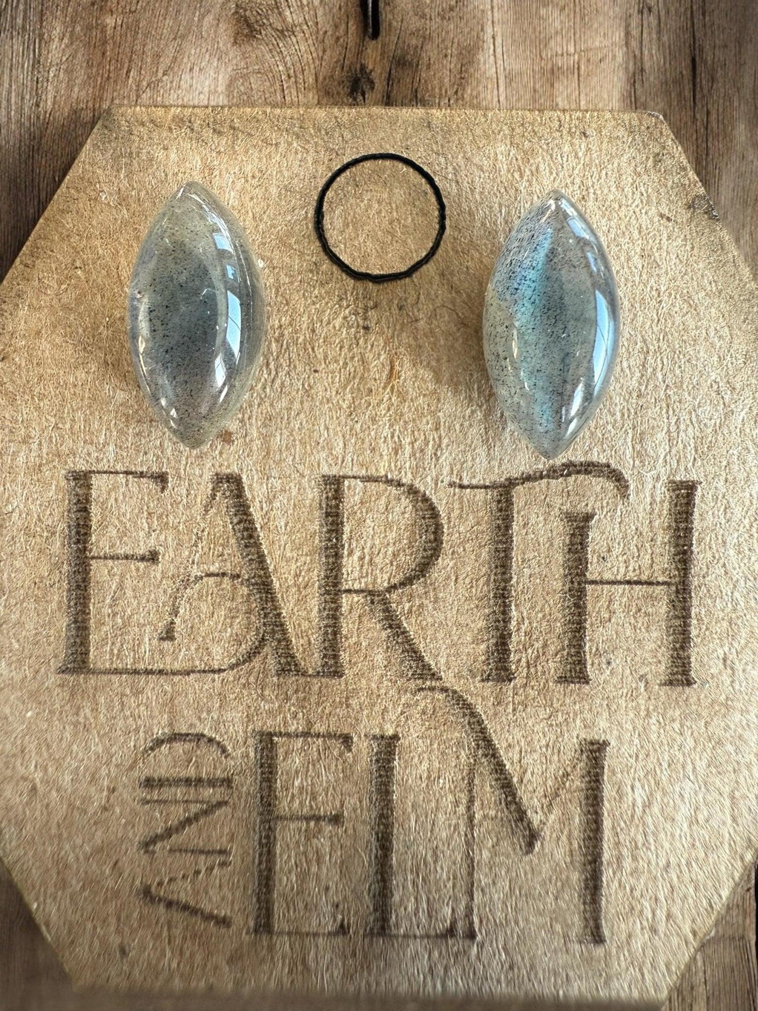 Labradorite Marquise Gemstone Studs - earthandelm