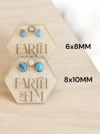 Labradorite Oval Gemstone Studs - earthandelm