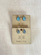 Labradorite Pear Studs - earthandelm