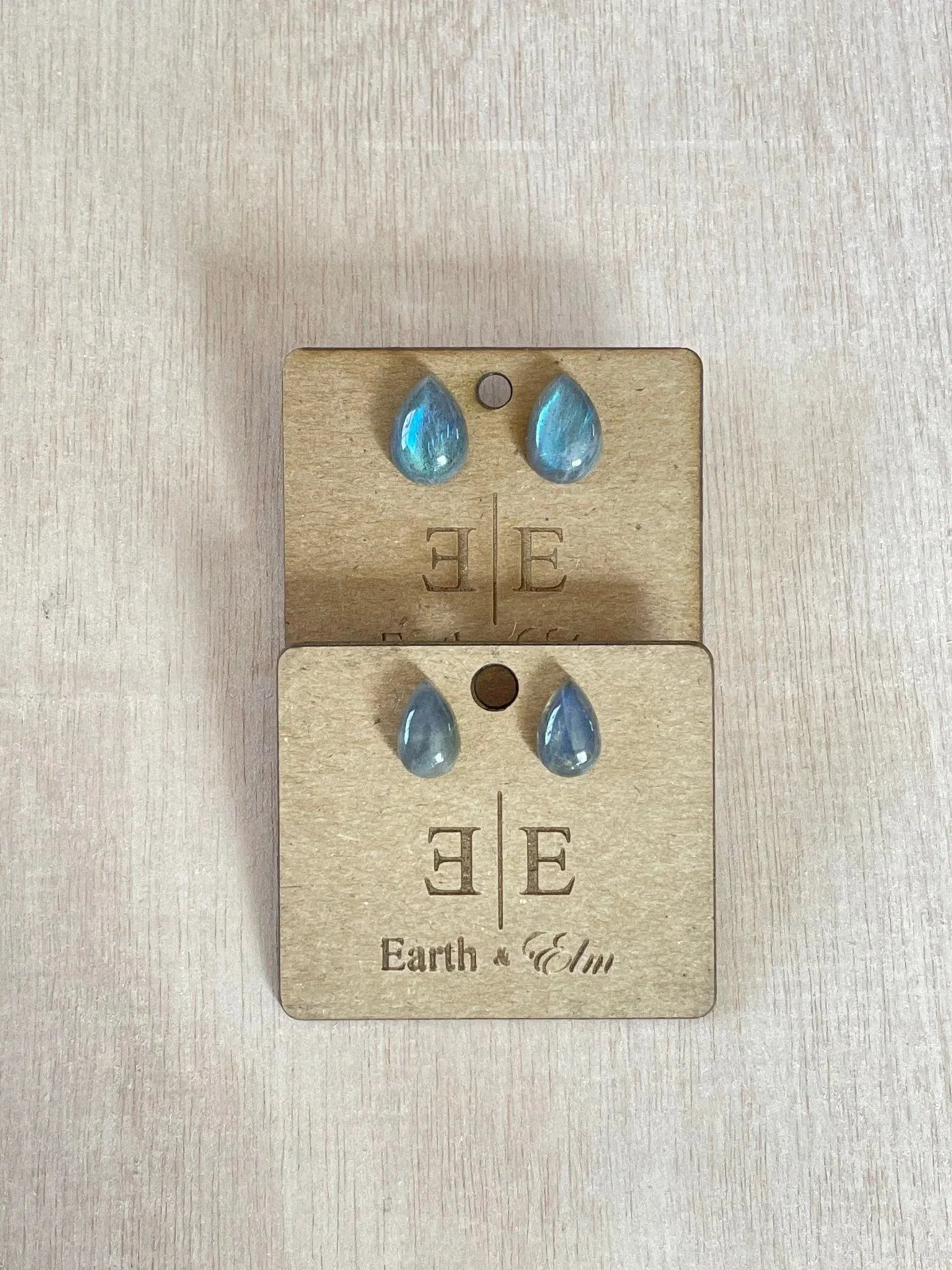 Labradorite Pear Studs - earthandelm