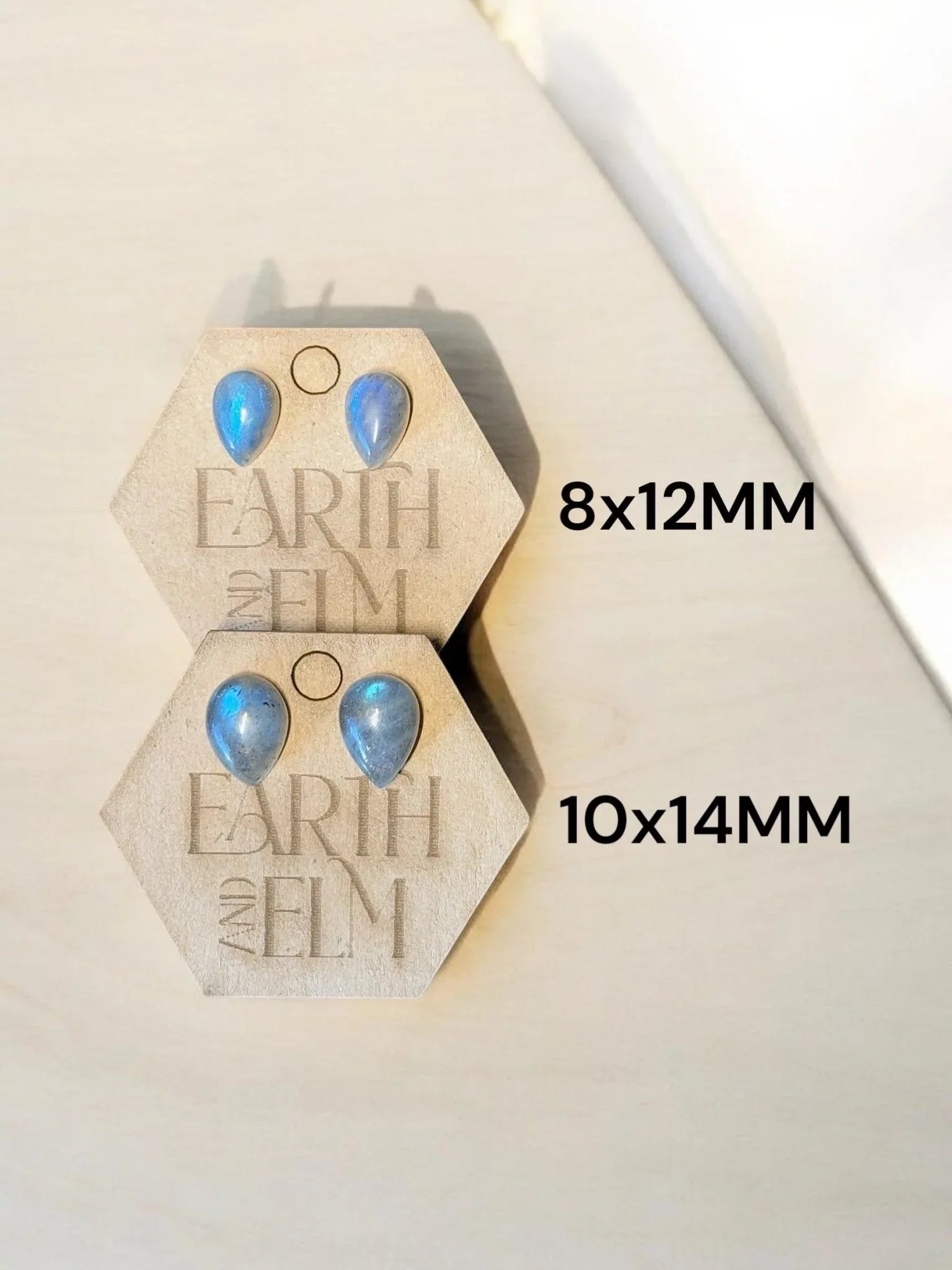 Labradorite Pear Studs - earthandelm
