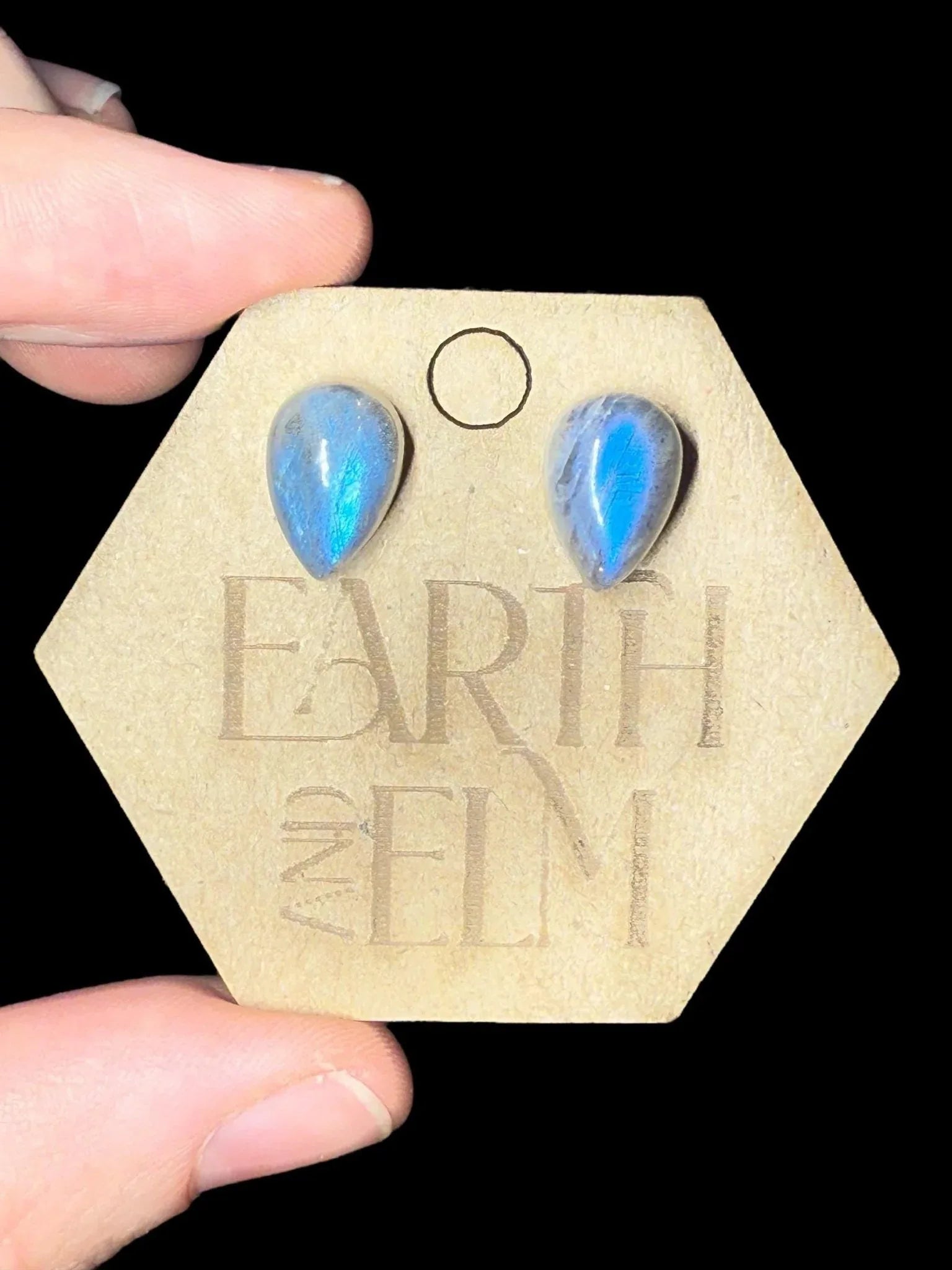 Labradorite Pear Studs - earthandelm