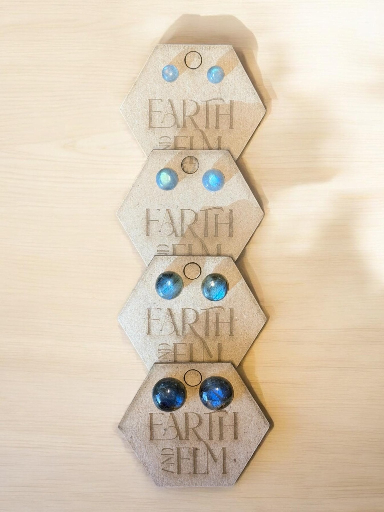 Labradorite Round Studs - earthandelm