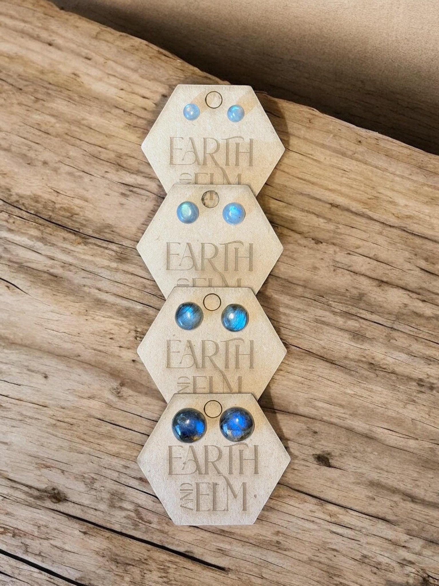 Labradorite Round Studs - earthandelm