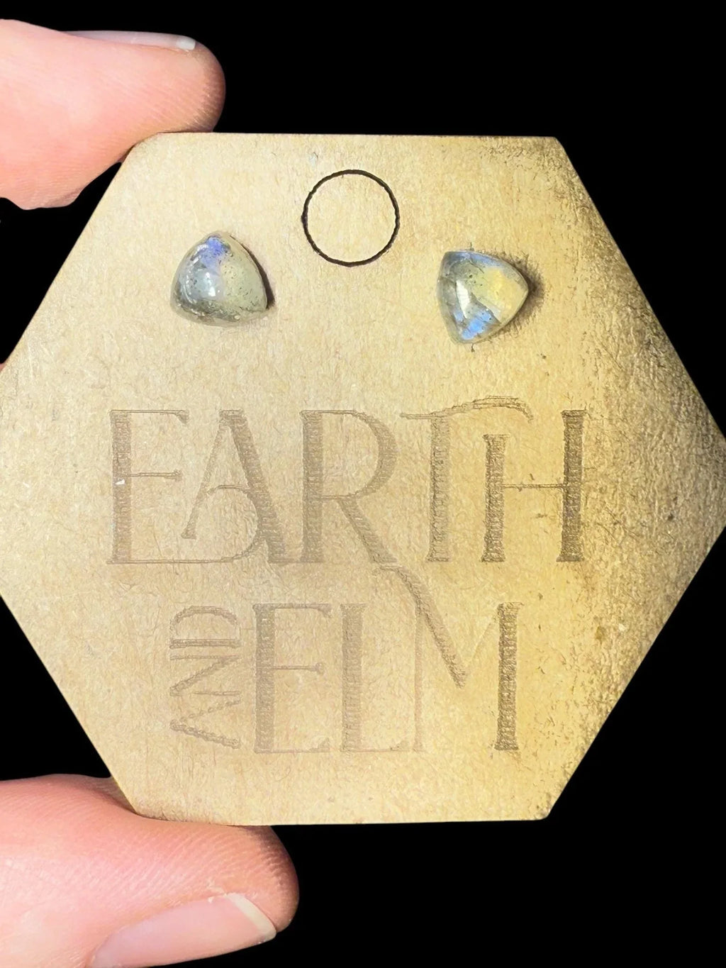 Labradorite Trillion Studs - earthandelm
