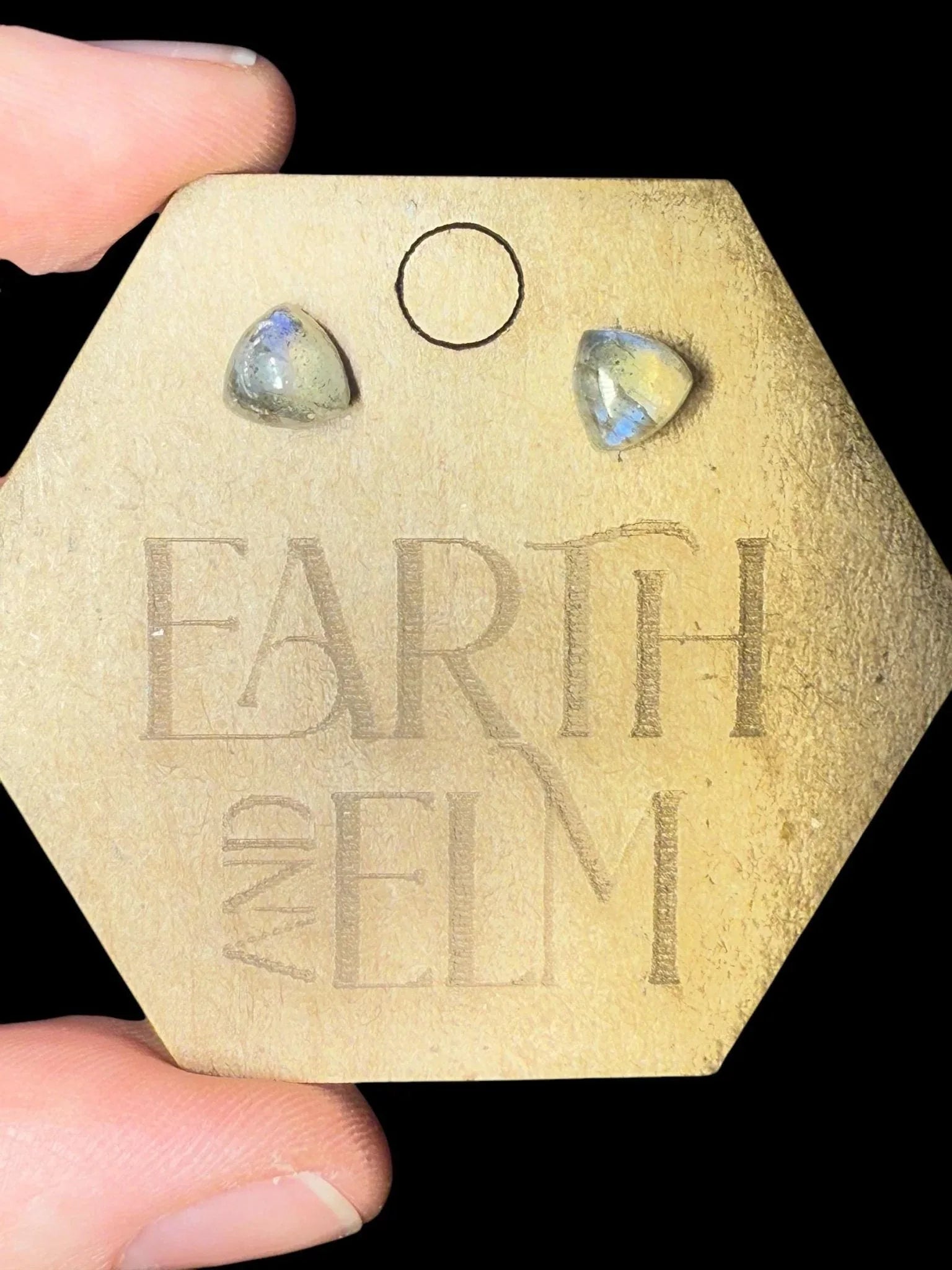 Labradorite Trillion Studs - earthandelm