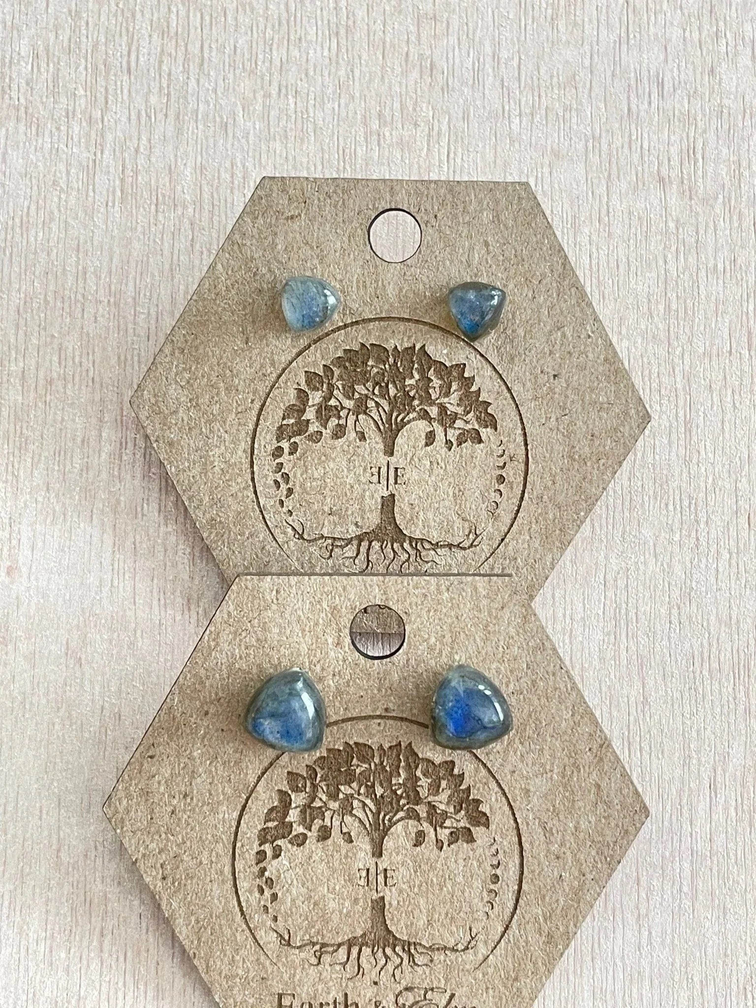 Labradorite Trillion Studs - earthandelm
