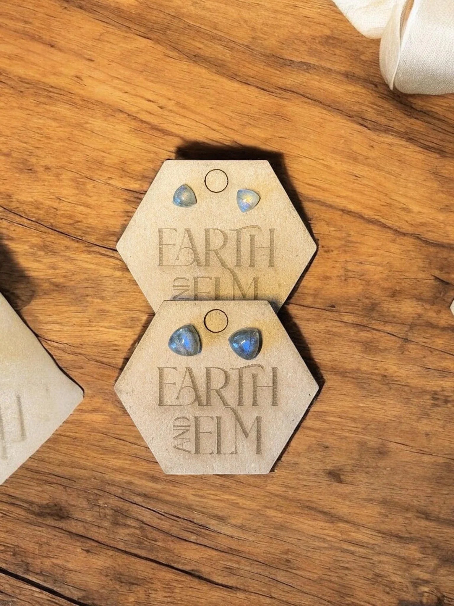 Labradorite Trillion Studs - earthandelm
