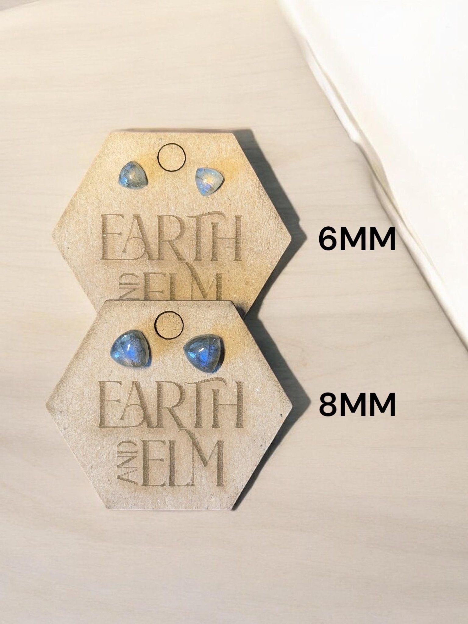 Labradorite Trillion Studs - earthandelm