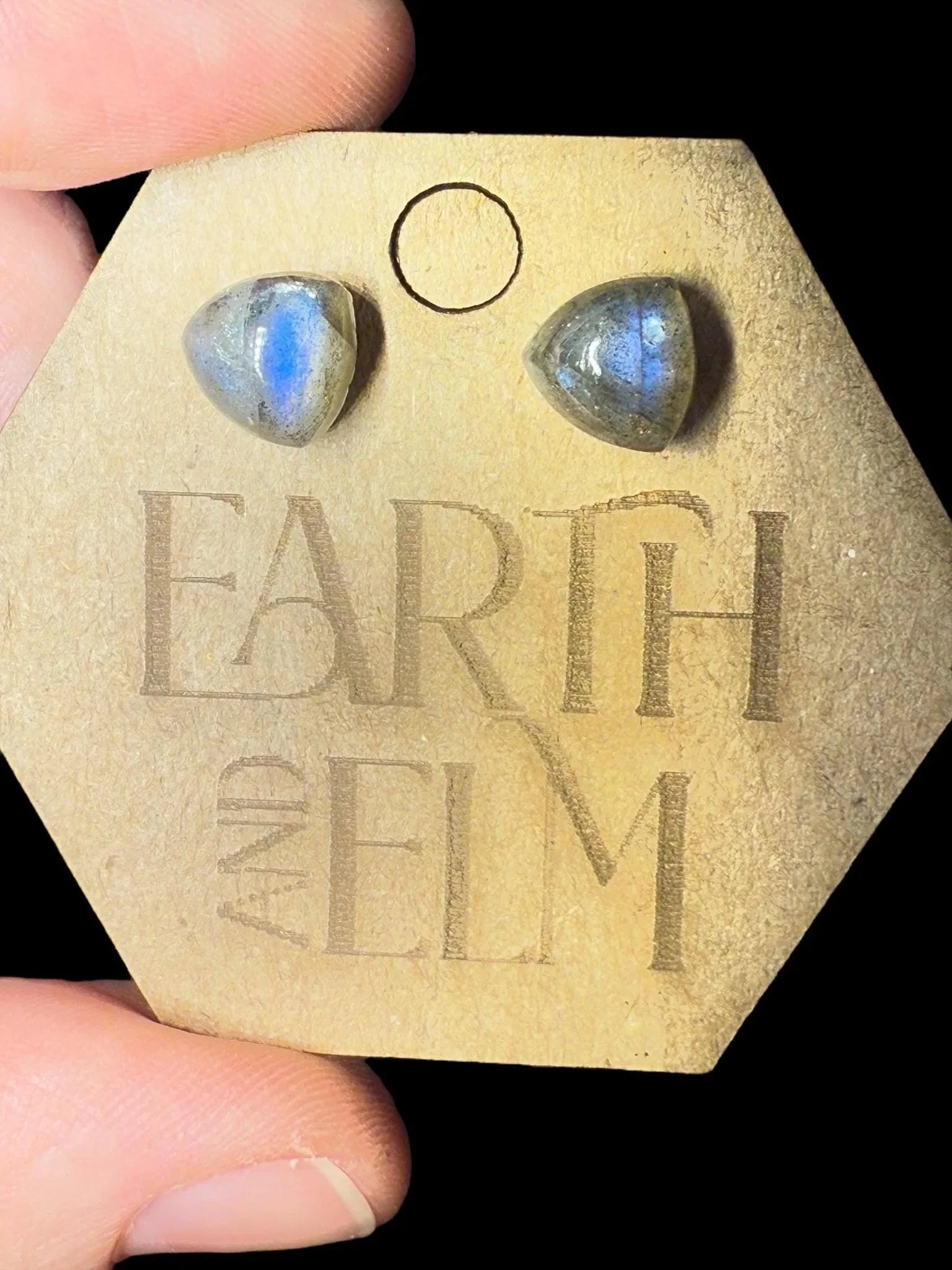 Labradorite Trillion Studs - earthandelm