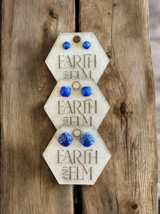 Lapis Lazuli Cushion Studs - earthandelm