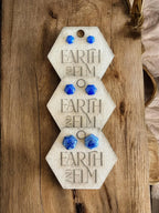 Lapis Lazuli Hexagon Studs - earthandelm