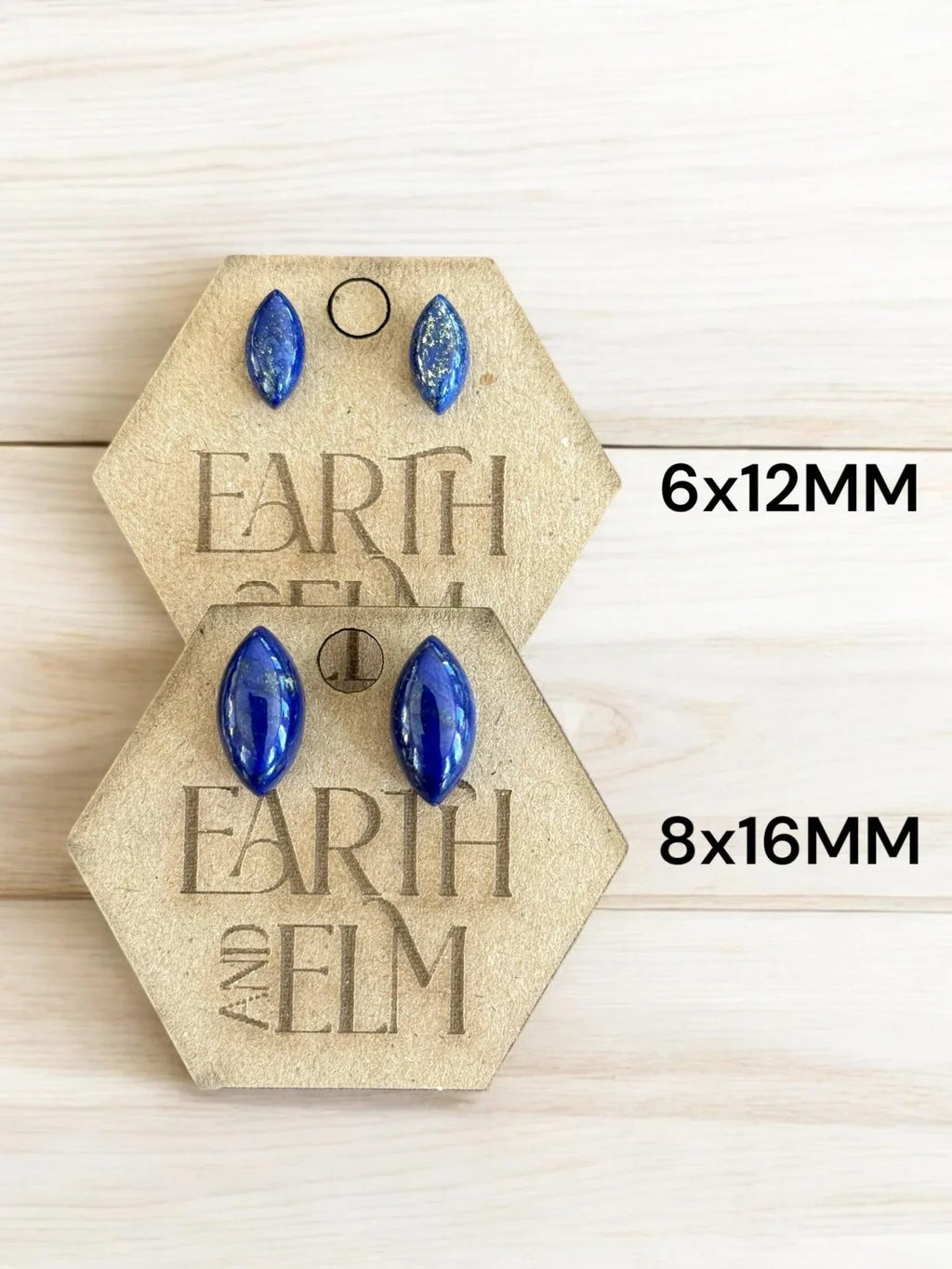 Lapis Lazuli Marquise Gemstone Studs - earthandelm