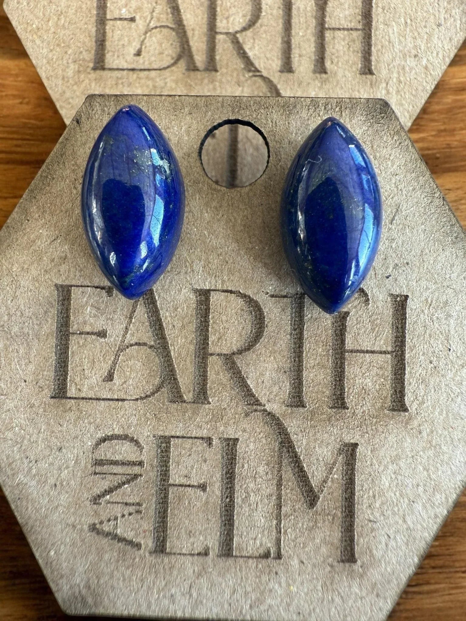 Lapis Lazuli Marquise Gemstone Studs - earthandelm