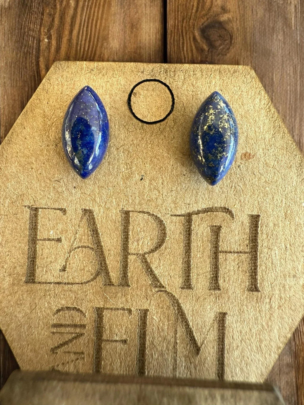 Lapis Lazuli Marquise Gemstone Studs - earthandelm